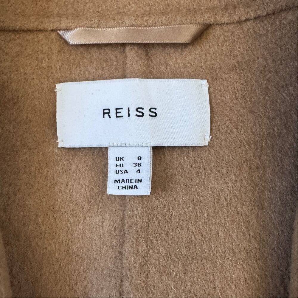 NEW Reiss Double Breasted Wool Blend Coat Camel - Picture 4 of 10